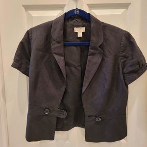 LOFT linen short sleeved peplum blazer jacket size 10P